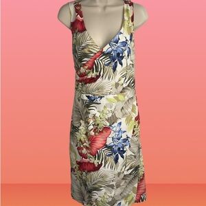 Tommy Bahama 100% Silk Hawaiian Floral Dress